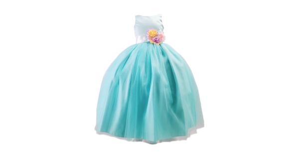 Sinai Kids Big Girls Mint Unicorn Solid Tulle Bow Junior Bridesmaid Dress 8-12