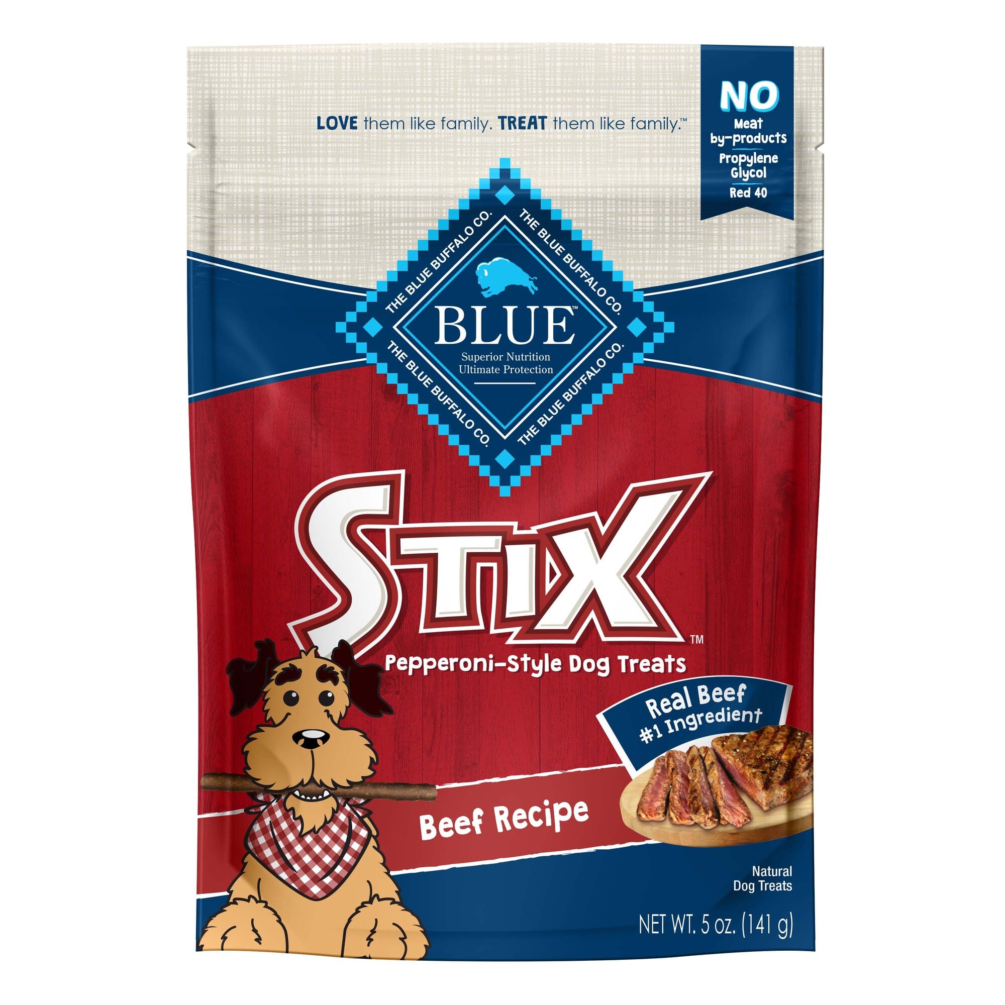 Blue Buffalo Stix Pepperoni-Style Dog Treats  Beef Recipe  5-oz. Bag
