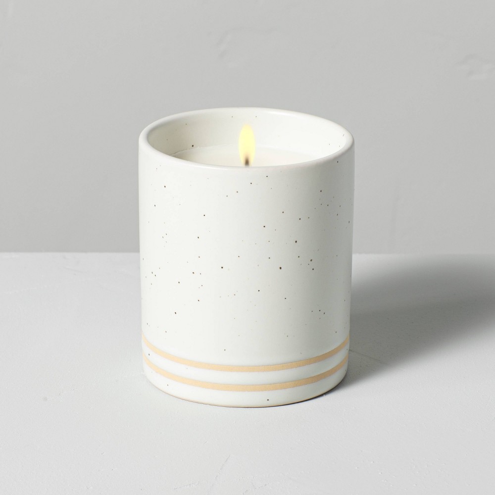 7.1oz Golden Hour Speckle Striped Ceramic Seasonal Candle - Hearth & Hand™ with Magnolia