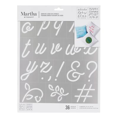 Martha Stewart Crafts Art Stencils - Casual Script Adhesive Stencil Set