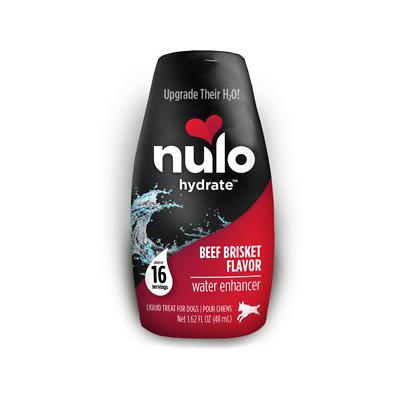 Nulo Hydrate Beef Brisket Flavor Water Enhancer Liquid Dog Supplement, 1.62-oz, Case of 12