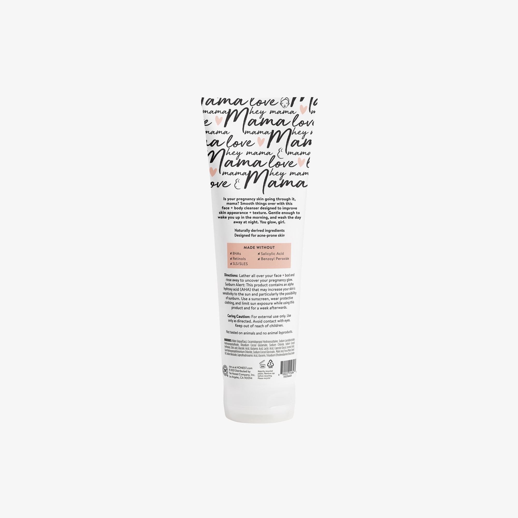 The Honest Company Honest Mama Face Cleanser and Body Wash Basic Cleaning - 8 Fl Oz: Sulfate-Free, for Sensitive Skin, Liquid Form