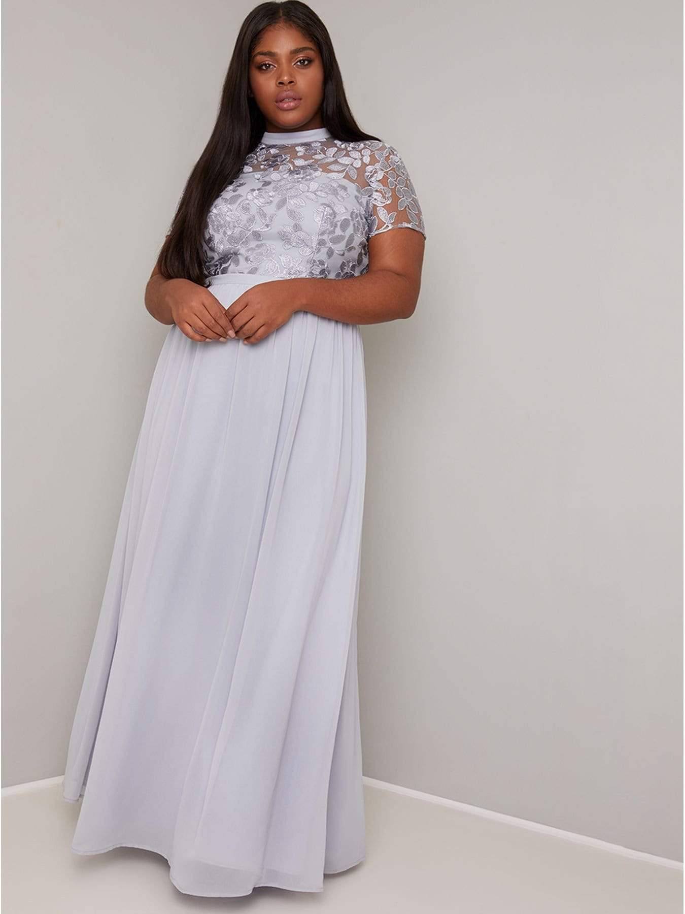 Chi Chi London Eula Dress-Blue Dress Size 16