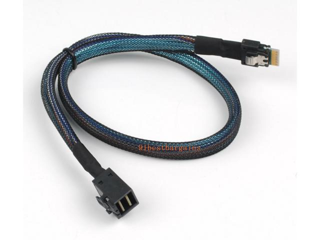 36Pin Host Cable Sas 4.0 Sff-8654 4I 38Pin Taget to Mini Sas HD Sff-8643 0.5M