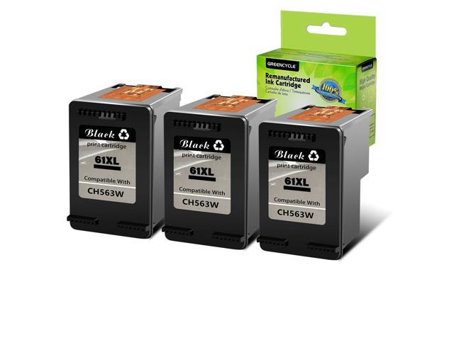 Recertified - 3Pk 61Xl Black Ink Cartridges for Hp Deskjet 2540 3000 3050 1000 1510 2000 2510