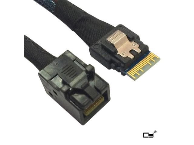 Slim Line SAS 4.0 SFF-8654 4i 38pin Host to HD Mini SAS 4i SFF-8643 36pin Target Cable 50cm