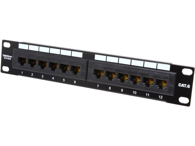 Trendnet TC Series Cat6 12 Port RJ45 Patch Panel Unshielded Black