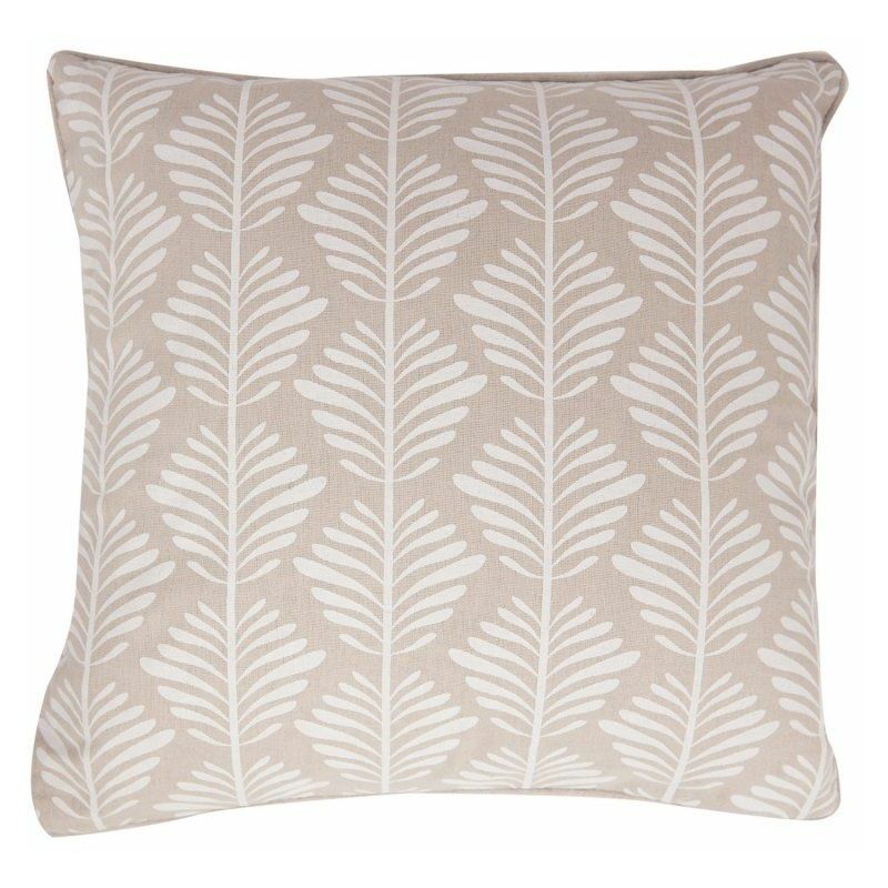 Housse De Coussin 40 X 40 Cm Déhoussable Polycoton Floqué Motif Floral Beige Naturel 40 - Naturel