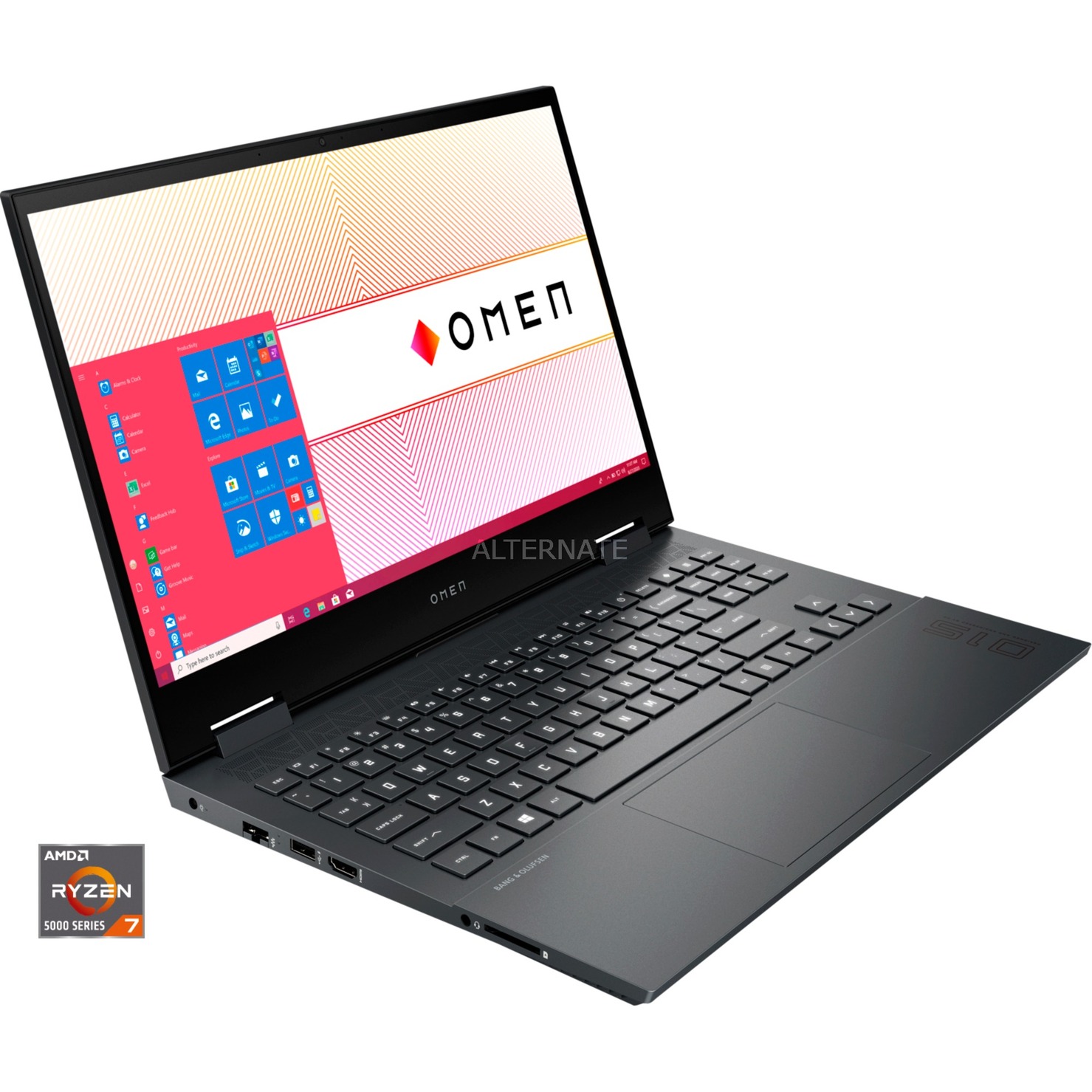 HP OMEN 15-en1177ng Notebook 39,6 Cm (15.6 ) Full HD AMD Ryzen 7 16 GB DDR4-SDRAM 512 GB SSD NVIDIA GeForce RTX 3070 Wi-Fi 6 (802.11ax) Windows 10 H