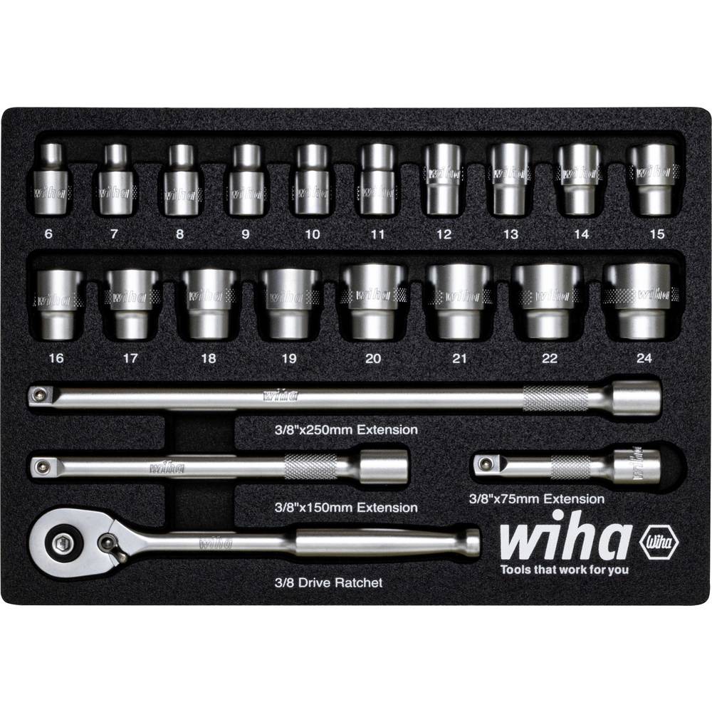 Wiha 44708 Ratchet Wrench Set 1/4