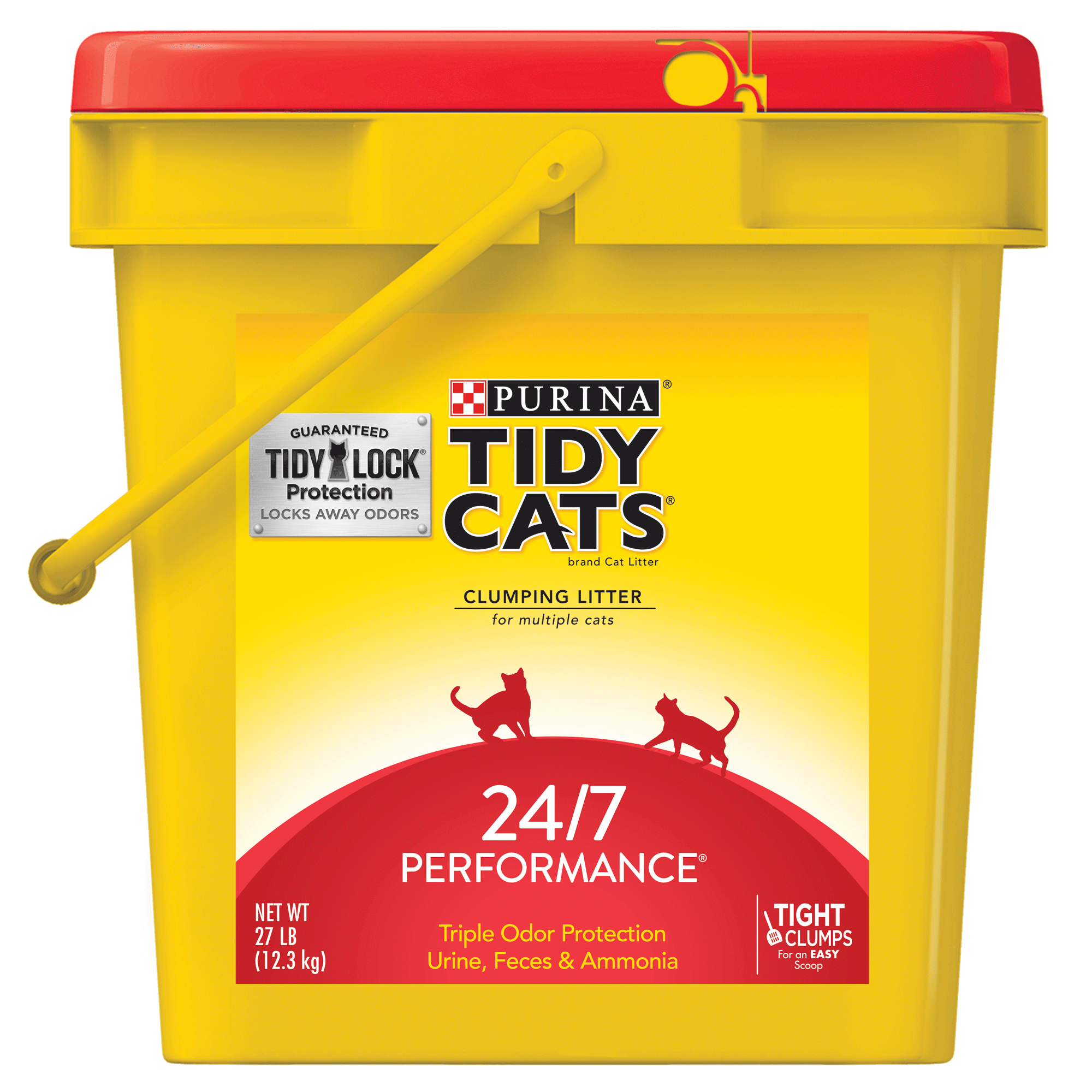 Purina Tidy Cats Clumping Cat Litter  24/7 Performance Multi Cat Litter - 27 Lb. Pail
