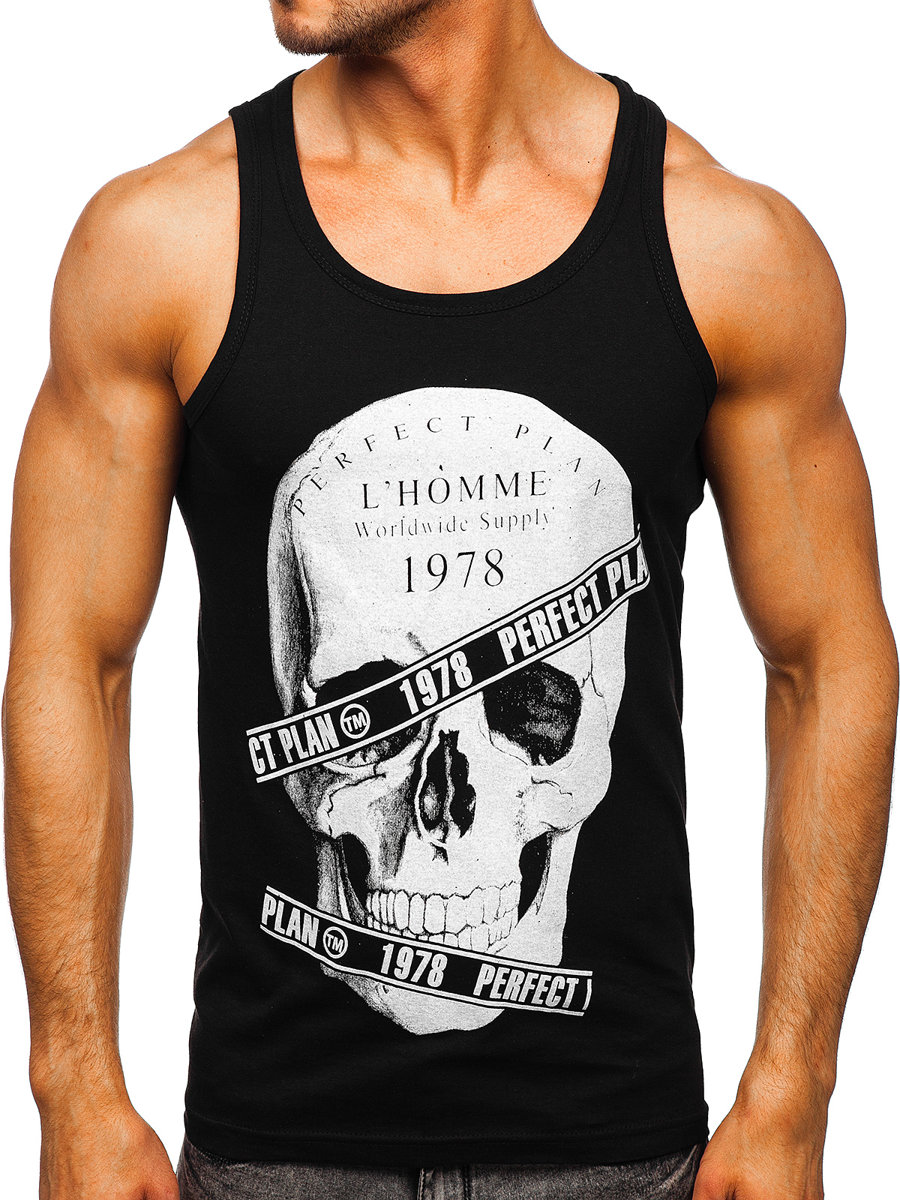 Černé Pánské Tílko S Potiskem Tank Top Bolf 14838