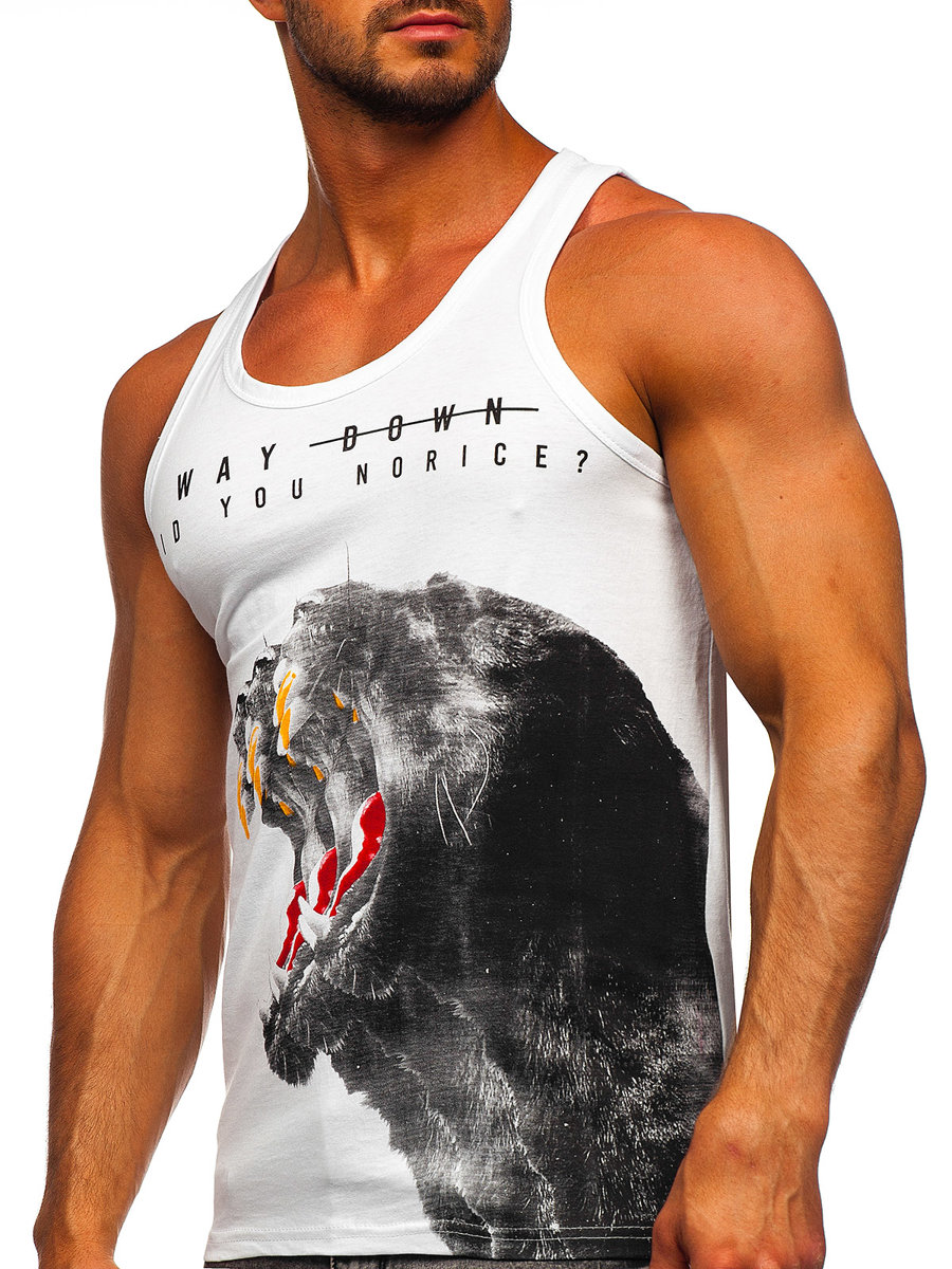 Bílé Pánské Tílko S Potiskem Tank Top Bolf 14836 thumbnail