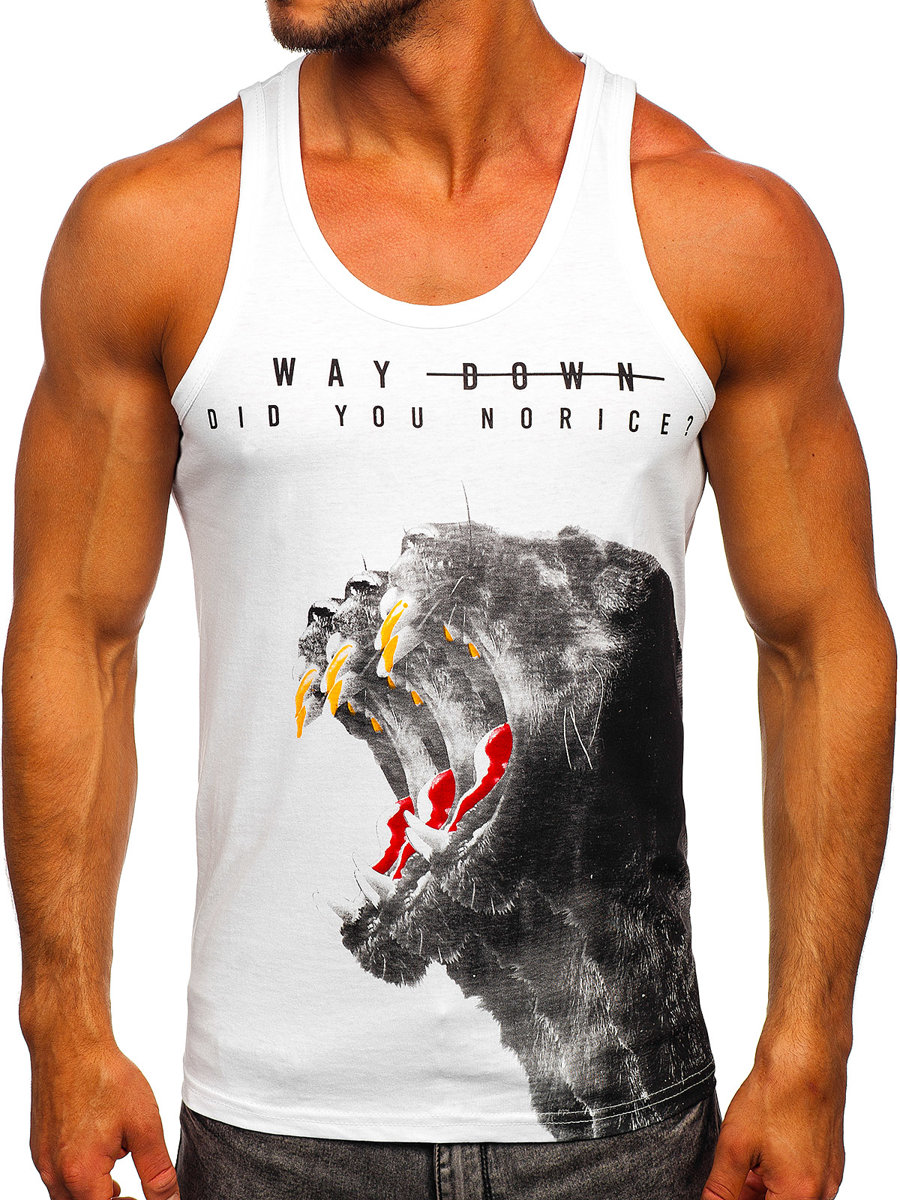 Bílé Pánské Tílko S Potiskem Tank Top Bolf 14836