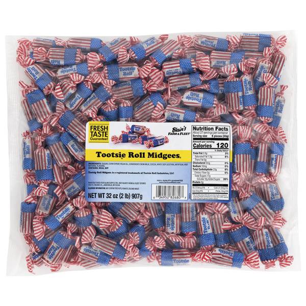 Blain's Farm & Fleet 32 Oz Tootsie Rolls Flag Midgees