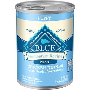 Blue Buffalo Homestyle Recipe Puppy Chicken Dinner with Garden Vegetables Canned Dog Food - 12.5 Oz, Case of 12
