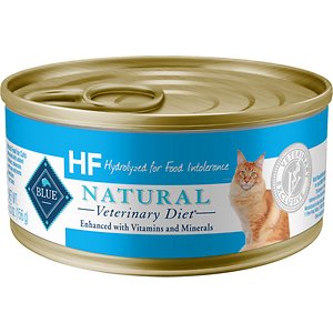 Blue Buffalo Natural Veterinary Diet HF Hydrolyzed for Food Intolerance Grain-Free Wet Cat Food, 5.5-oz, Case of 24