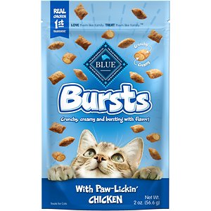 Blue Buffalo Bursts with Paw-Licken Chicken Cat Treats, 6 Count, 2-oz Bag