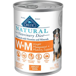 Blue Buffalo Natural Veterinary Diet W+M Weight Management + Mobility Support Wet Dog Food, 12.5 Oz., Case of 12, 12 X 12.5 OZ