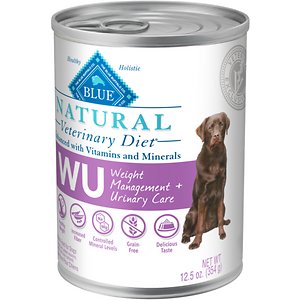 Blue Buffalo Natural Veterinary Diet W+U Weight Management + Urinary Care Chicken Wet Dog Food, 12.5-oz, Case of 12