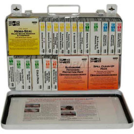 75-Person, 36 Unitized Metal Osha First Aid Case with BBP and CPR Kits