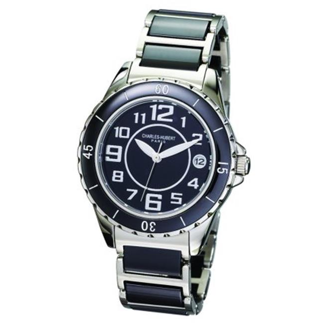 Charles-Hubert- Paris Womens Stainless Steel and Ceramic Quartz Watch #6755-B