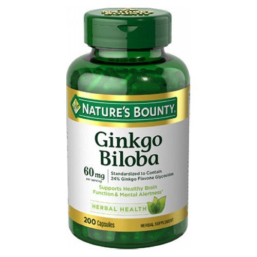 Nature's Bounty, Ginkgo Biloba, 60 Mg, 24 X 200 Caps
