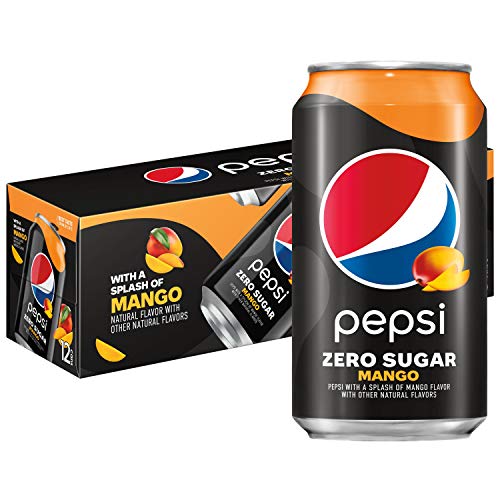 Pepsi Cola Zero Sugar Mango Soda Pop  12 Fl Oz  12 Pack Cans