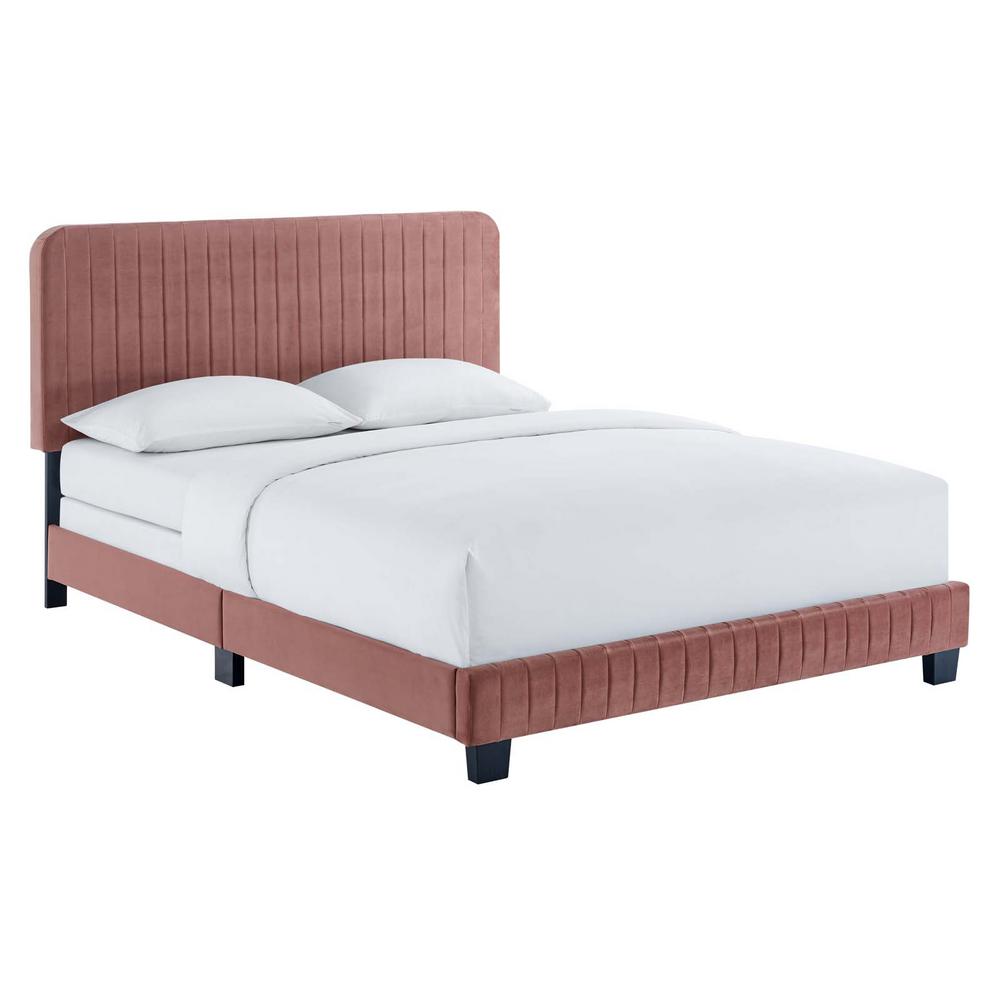 Celine Channel Tufted Performance Velvet Full Bed - East End Imports MOD-6331-DUS