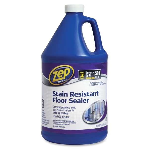 Zep Stain-Resistant Floor Sealer - 128 Fl Oz (4 Quart) - Stain Resistant - Blue - 4 / Carton