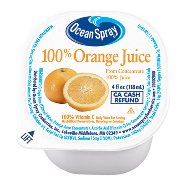 Ocean Spray Orange Juice, 4 Oz, Pack of 48 Cups