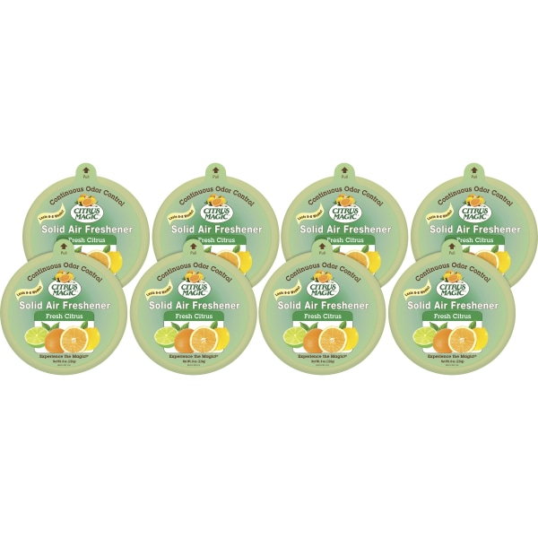 Citrus Magic Solid Air Freshener - Solid - 8 Fl Oz (0.3 Quart) - Fresh Citrus - 6 Week - 12 / Carton - Odor Neutralizer