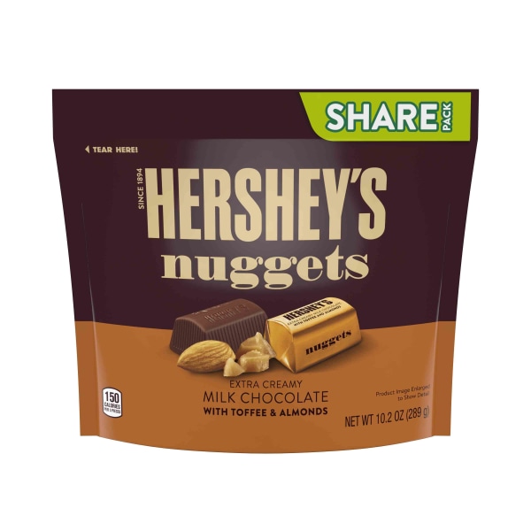 Hershey's® Nuggets Extra Creamy Milk Chocolate with Toffee and Almonds Candy, 10.2 Oz, Pack of 3 Bags