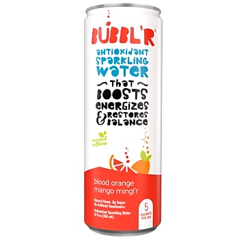 Bubbl'r Bubblr Antioxidant Sparkling Water, Blood Orange Mango Minglr, 12 Oz. Can, 12/Pack (WIC39919) | Quill