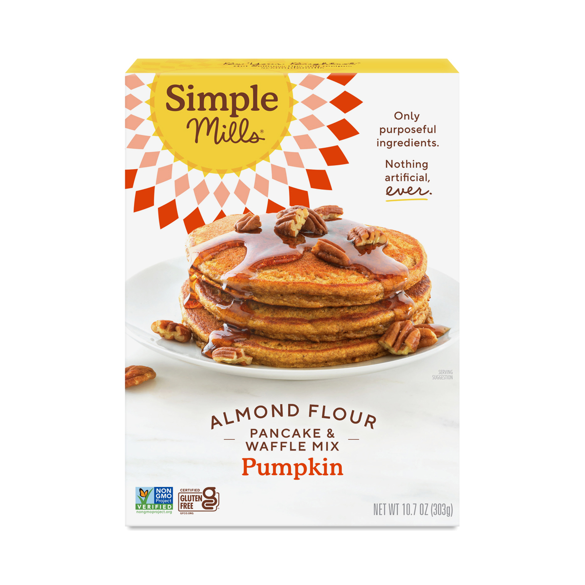 Simple Mills, Pumpkin Pancake and Waffle Mix, 10.7 Oz (Case of 6)