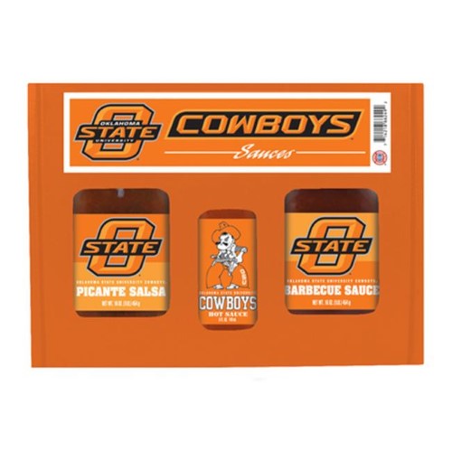 Hot Sauce Harrys 6249 OKLAHOMA STATE Cowboys TailGate Hot Sauce BBQ Salsa