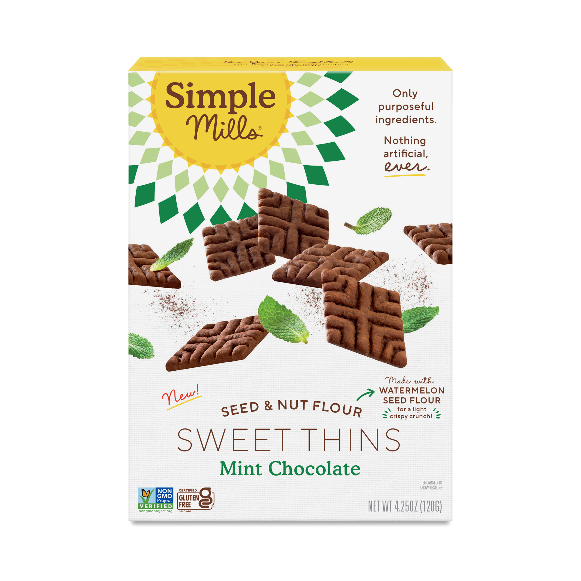 Simple Mills, Sweet Thins Chocolate Mint Gluten Free, 4.25 Oz (Case of 6)