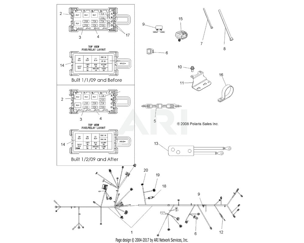 Polaris OEM 2411337 Harness, Main, Single, Int'l | [Built 1/02/09 and After]{Incl. 1-6, 9, 12, 14, 15, 17-20, All Kits]