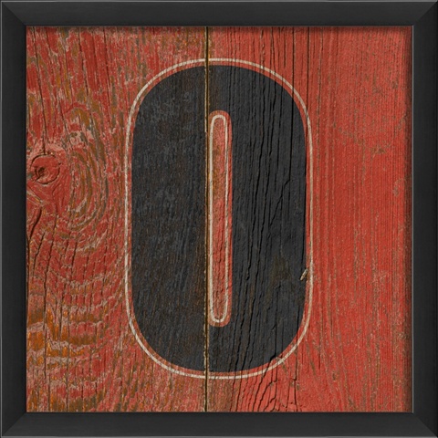 Artwork Factory 17743 EB Number 0 Wooden Red Framed Print