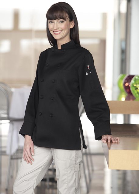 0490-0104 Sedona Chef Coat in Black - Large