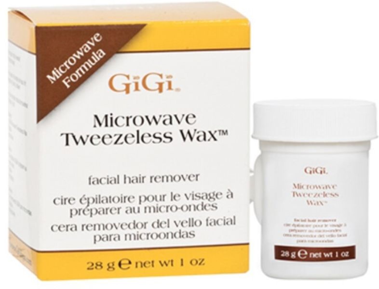 GiGi Microwave Tweezeless Wax Facial Hair Remover  1 Oz