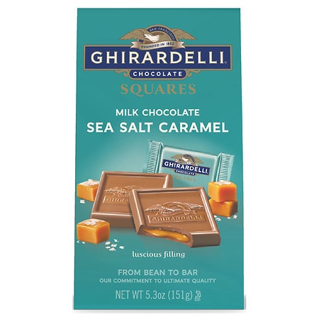 Ghirardelli Milk Chocolate Candy SQUARES with Sea Salt Caramel Filling - 5.3oz