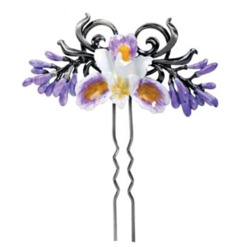 7525 Purple Iris Hair Pin, C-60