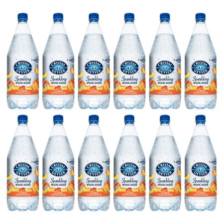 Crystal Geyser Natural Flavored Sparkling Spring Water  Peach  12 Pack  Large 42 Oz Bottles  No Artificial Ingredients or Sweeteners  Carbonated  Non 