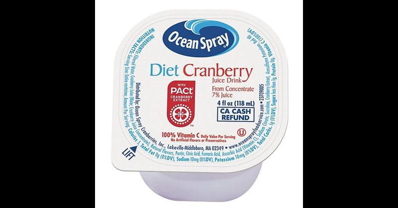 Ocean Spray Diet Cranberry Juice, 4 Oz, Pack of 48 Bottles thumbnail