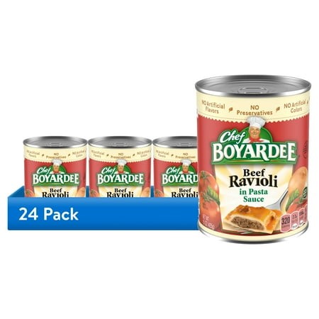 (24 Pack) Chef Boyardee Beef Ravioli in Pasta Sauce  Ready-to-Eat Meal  15 Oz. Can