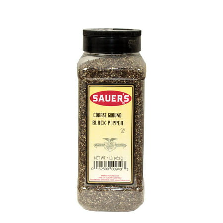 Sauer Black Coarse Ground Pepper 1lbs Bottle, PK6