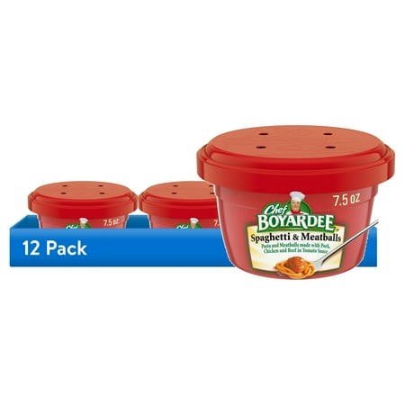 Chef Boyardee Spaghetti & Meatballs in Tomato Sauce 7.5 Oz., PK12
