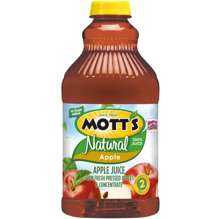 Mott's 100% Natural Apple Juice 64 Oz. Plastic Bottle, PK8