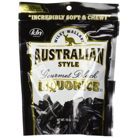 Wiley Wallaby Classic Black Licorice, 10 Oz, Pack of 10 Candy Bags